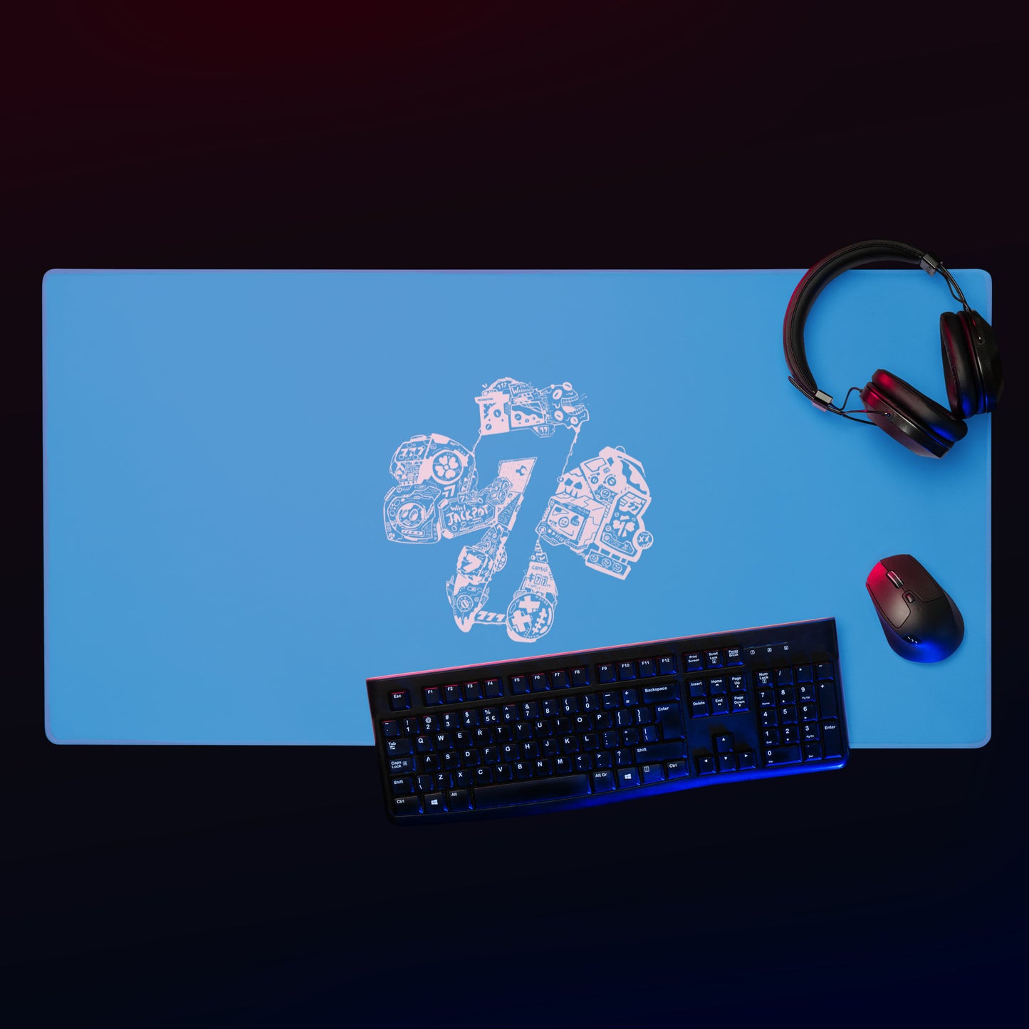 Team 7 x Light Blue Gaming Mouse Pad