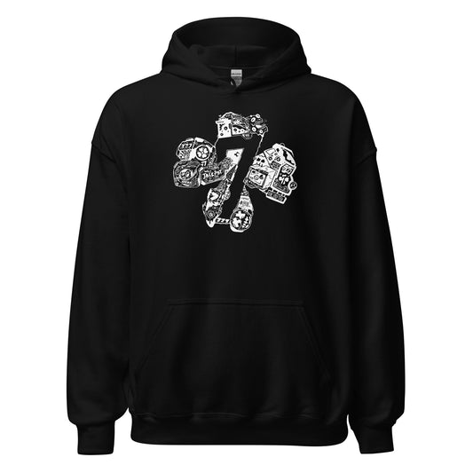 Team 7 x Black Pull Over Hoodie