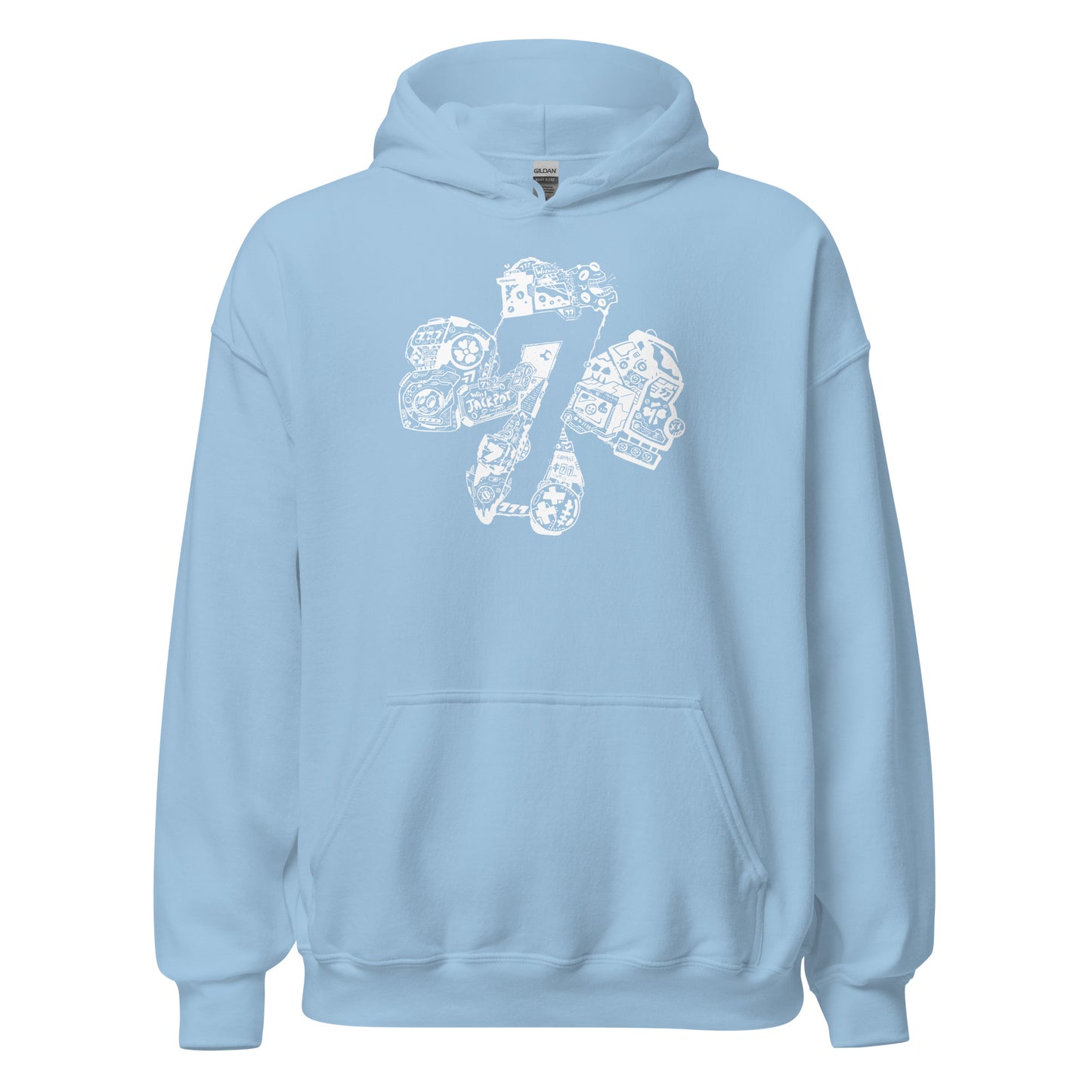 Team 7 x Light Blue Pull Over Hoodie